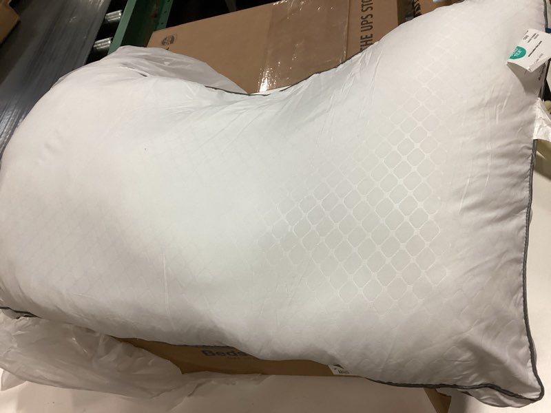 Condition photo showing As Is for Bedsure Queen Pillows Set of 2 - Fluffy Bed Pillows for Sleeping, Hotel Quality, Diamond Quilted Design, Gusseted Supportive Down Alternative Filling for Back, Stomach, Side Sleepers Grey Queen