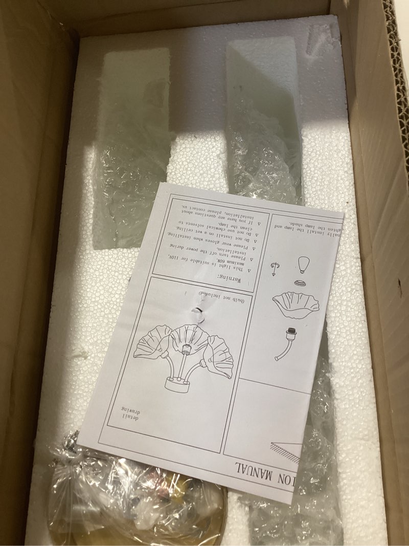 Condition photo showing New/Like New for Glass Flush Mount Ceiling Lights Fixture 3-Light Gold Brass Close to Ceiling Light Clear Glass Flower Shape Mid Century Chandelier Lighting for Bedroom Living Room Dining Room (3-Light)