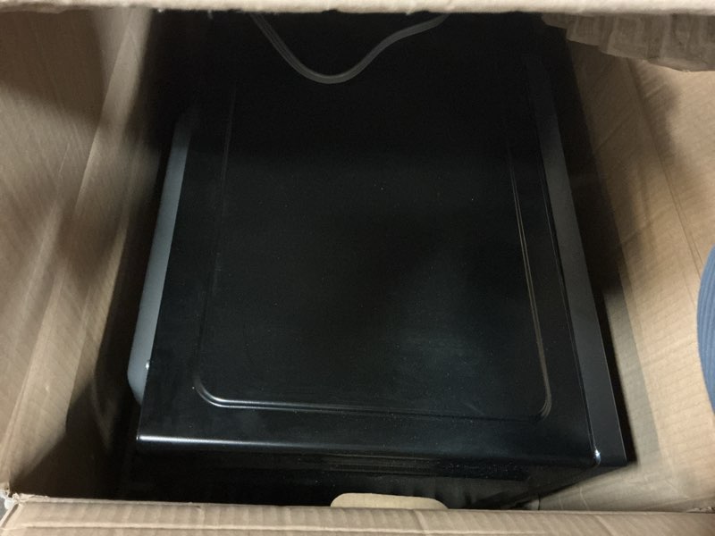 Condition photo showing As Is for mainstays 1.1 cu ft microwave oven in black