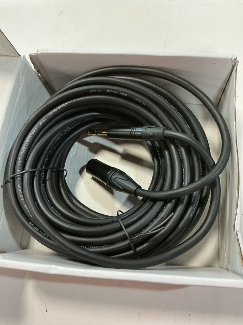Condition photo showing Good Condition for cable matters 6.35mm (1/4 inch) long trs to xlr cable - 50ft, male to male xlr to trs cable, black –