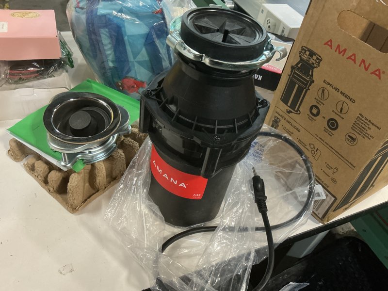 Condition photo showing Good Condition for amana a33 kitchen garbage disposal with power cord, 1/3 hp motor continuous feed food waste disposer, a33 w/c