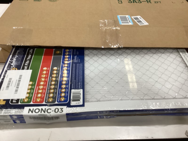 Condition photo showing As Is for filtrete 18x24x1 ac furnace air filter, merv 13, mpr 1900, premium allergen, bacteria & virus filter, 3-month pleated 1-inch electrostatic air cleaning filter, 2-pack (actual size 17.81x23.81x0.78 in)