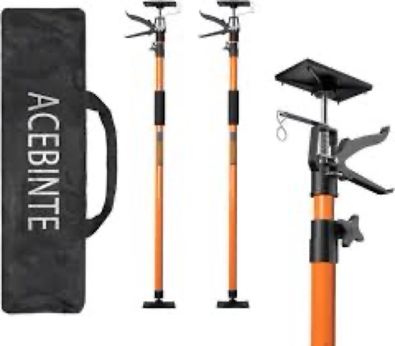 2pk steel telescopic adjustable 3rd hand support system, supports up to 154 lbs, extends from 49 inc