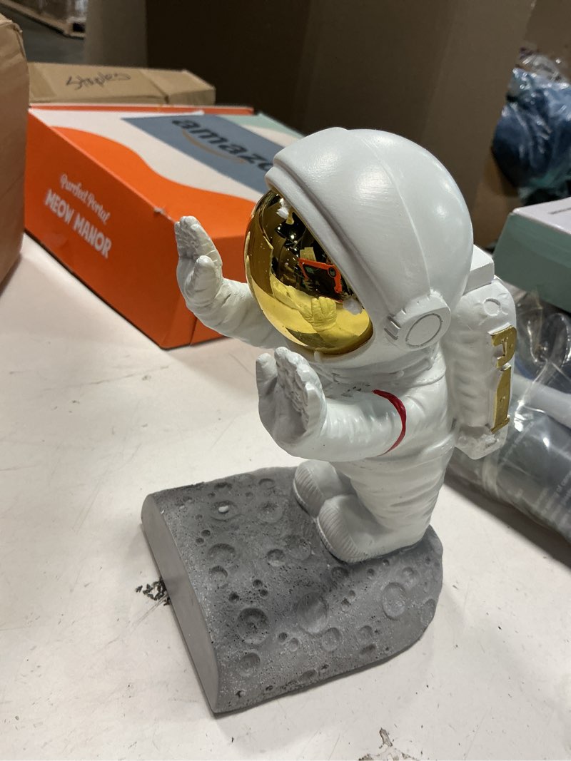 Condition photo showing Good Condition for Decorative Space Theme Bookends - Astronaut Resin Bookends with Anti-Slip Base - Sturdy, Fun & Unique Book Holders for Heavy Books (Gold) Astronaut A-gold