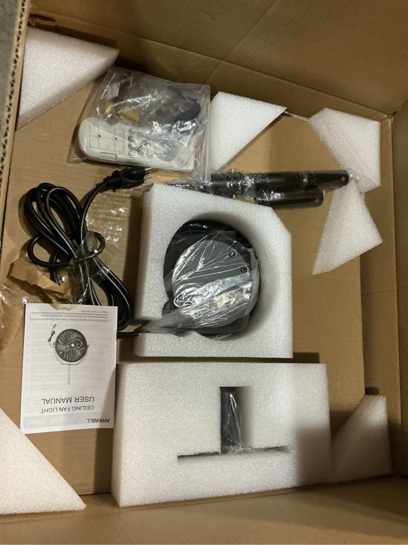 Condition photo showing New/Like New for ahawill 22.8" gazebo patio outdoor fan - 360 rotatable fixed angle, plug-in, 6 speeds, timer & reversible, 2-in-1 hanging/standing for tool room,garage. black 23inch-no light