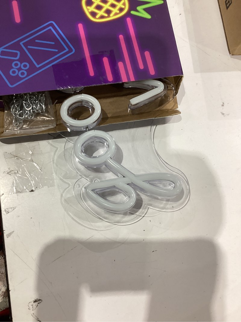Condition photo showing Good Condition for good vibes neon sign for wall decor neon lights sign, 16"x8" heart and good vibes led signs for bedroom wall, usb operated pink goodvibes led neon lights signs for game room christmas decor