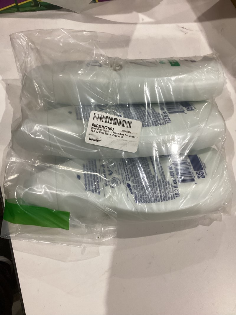 Condition photo showing New/Like New for Dove Body Wash, Fresh Care for Unisex, 15.2 oz (Pack of 3) – Moisturizing & Nourishing Body Wash for Hydrated, Smooth, and Refreshed Skin, Suitable for All Skin Types