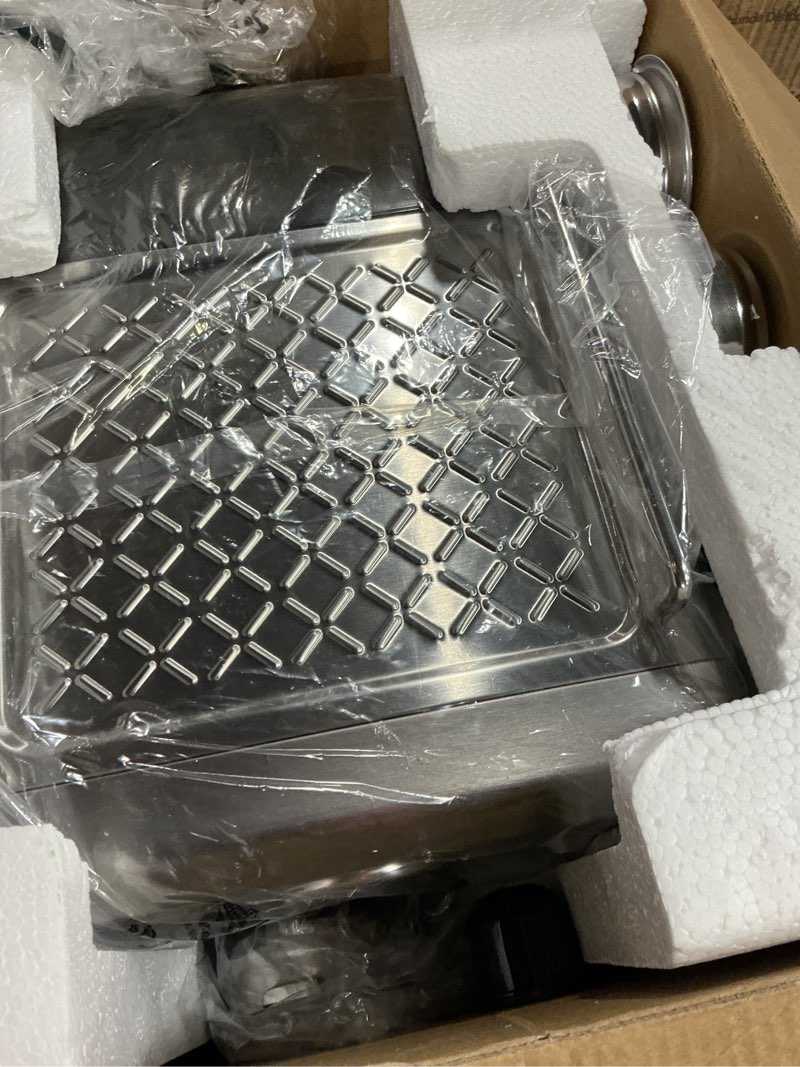 Condition photo showing New/Like New for hibrew h10a - 58mm espresso machine, stainless steel body with milk frother, customizable settings, smart display + 20 bar pressure gauge. silver