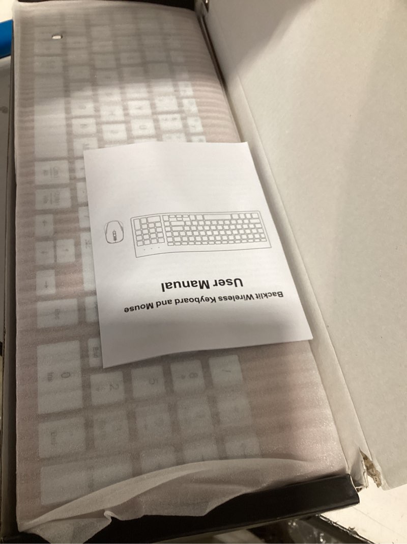 Condition photo showing Good Condition for SABLUTE Wireless Keyboard and Mouse Combo Backlit - Compact Quiet Keyboard with RGB Mouse, Rechargeable, Slim, Sleep Mode, Portable Cordless Keyboard Mouse Set for Mac, Windows, Laptop, PC (Rose Gold)