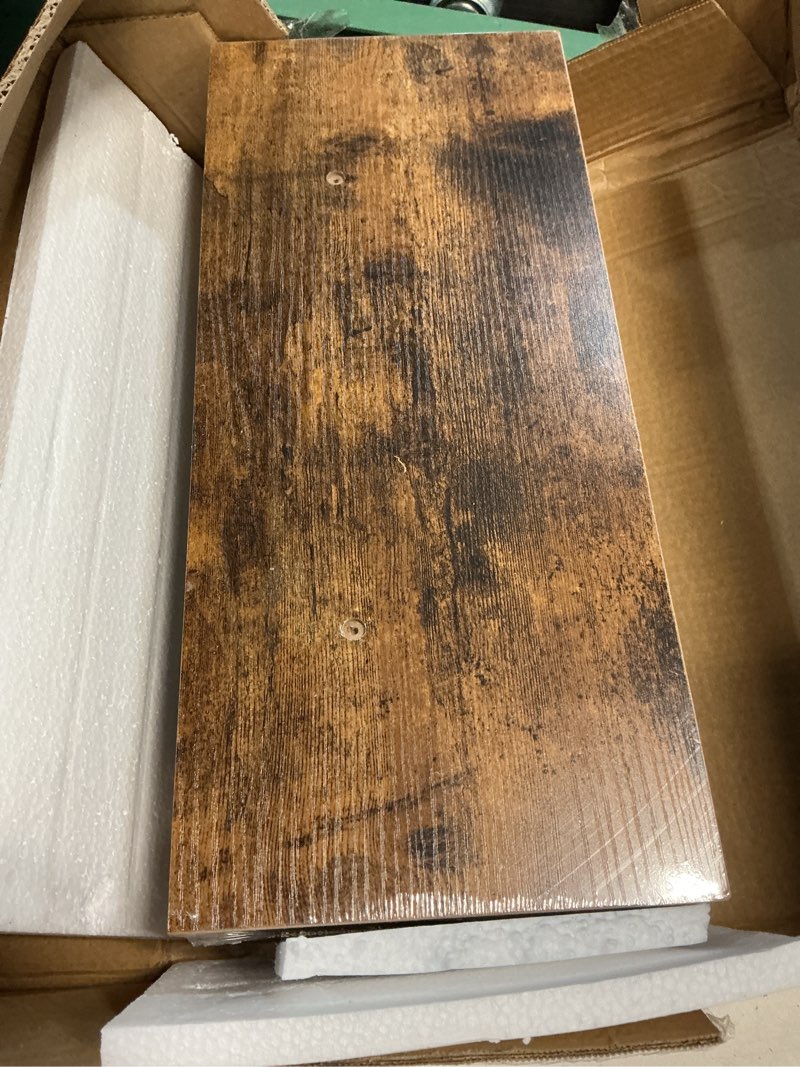 Condition photo showing New/Like New for qeeig floating shelves for wall bathroom shelf bedroom kitchen living room hanging book shelves small farmhouse decor 16 inch set of 3, rustic brown (015-bn3) a. brown 3 15.7" x 6.7"