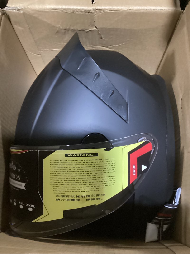 Condition photo showing New/Like New for full face motorcycle helmet,helmets for adults motorcycle, mg611 motorbike racing street bike helmets with black visor for men women,dot approved (matte black-b, s) matte black-b small