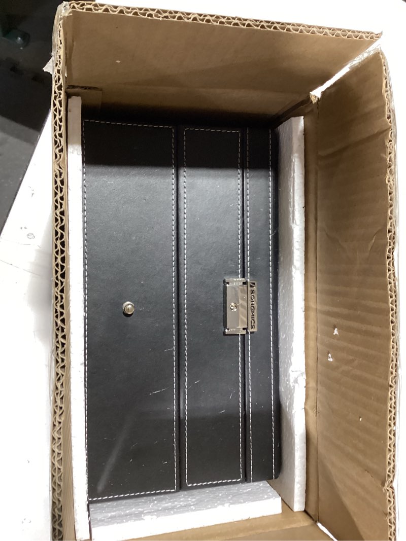 Condition photo showing Good Condition for BEWISHOME Watch Box Organizer 20 Slots Men Watch Case Display Storage Holder Metal Hinge PU Leather Glass Top Large Holder,Black Gray SSH04B Black+Gray