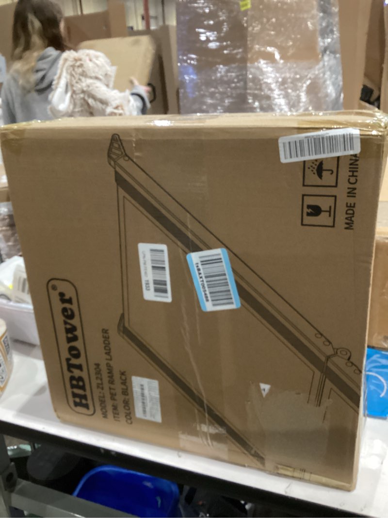 Condition photo showing New/Like New for HBTower 63" Long & 17.3" Wide Folding Dog Ramp for Car, SUV & Truck – Portable Pet Ramp with Non-Slip Surface, Extra Wide Steps for Large Dogs Up to 250LBS