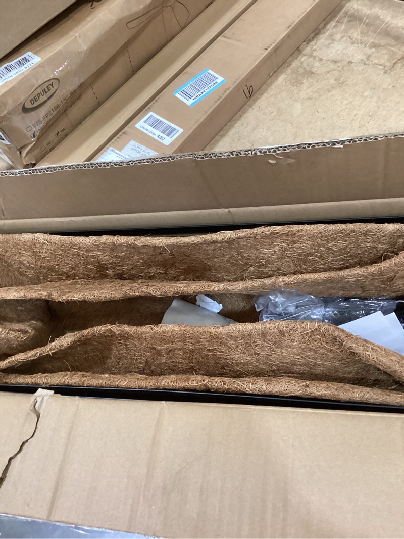 Condition photo showing Good Condition for 24 inch window boxes planters railing planter box - 2 pack deck railing planter boxes with adjustable brackets coco liners balcony planters railing hanging for window flower boxes outdoor garden decor 24 inch 2