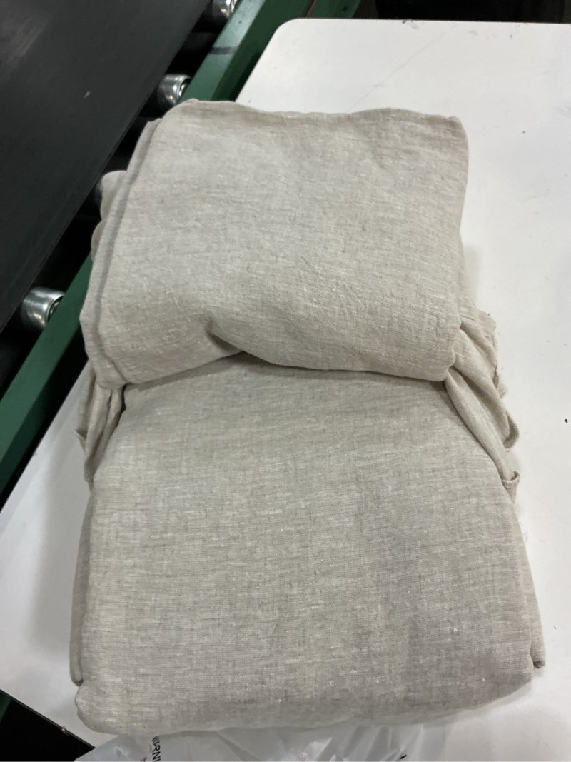 Condition photo showing Good Condition for quince european linen fitted sheet set of 3 pieces, color sand, king 