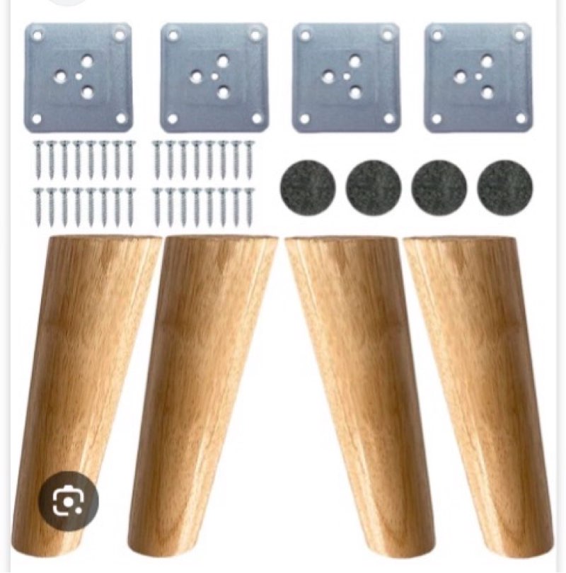 KITEVICH 4PACK Solid Wood Furniture Legs 6 Inch Sofa Legs, Replacement Legs Mid Century Modern Legs 