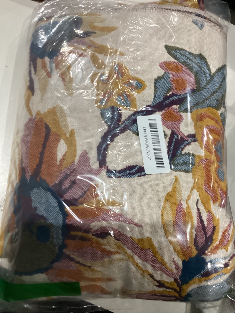 Condition photo showing As Is for Boho Throw Blanket, 100% Cotton Ultra Soft Luxury Throw Rustic Quilt, 50"x60" Floral Bird Butterfly Farmhouse Decor Bed Blankets, All Season Rustic Reversible Bohemian Throw for Bed - Yellow Flowers Butterfly Yellow 50x60 Inch