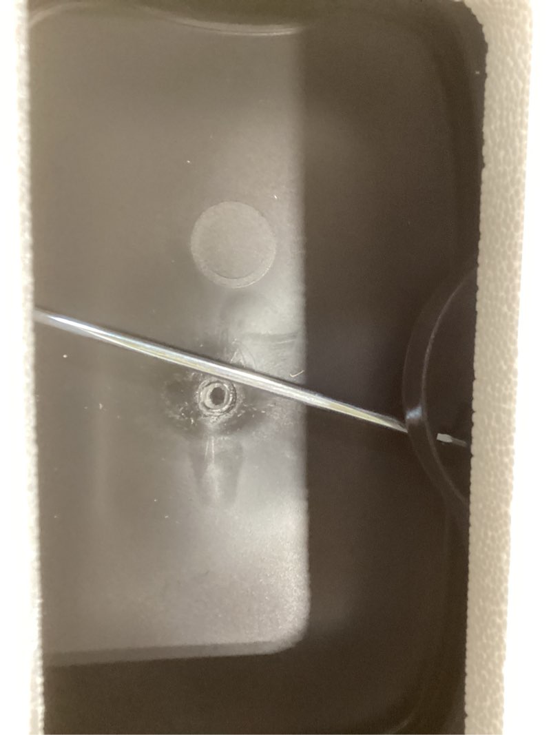 Condition photo showing As Is for Amazon Basics Smudge Resistant Small Rectangular Trash Can With Soft-Close Foot Pedal, Brushed Stainless Steel, 12 Liter/3.1 Gallon, Satin Nickel Finish, 11.3"L x 9.9"W x 15.1"H ['Satin Nickel'] ['12 Liter']