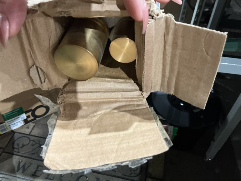 Condition photo showing Good Condition for double curtain rod 72 to 144 inch,1 inch heavy duty curtain rods for windows with solid aluminum cylindrical finials and bracket,1’’ front and 5/8’’ back telescoping double drapery rod,warm gold warm gold 72-144"
