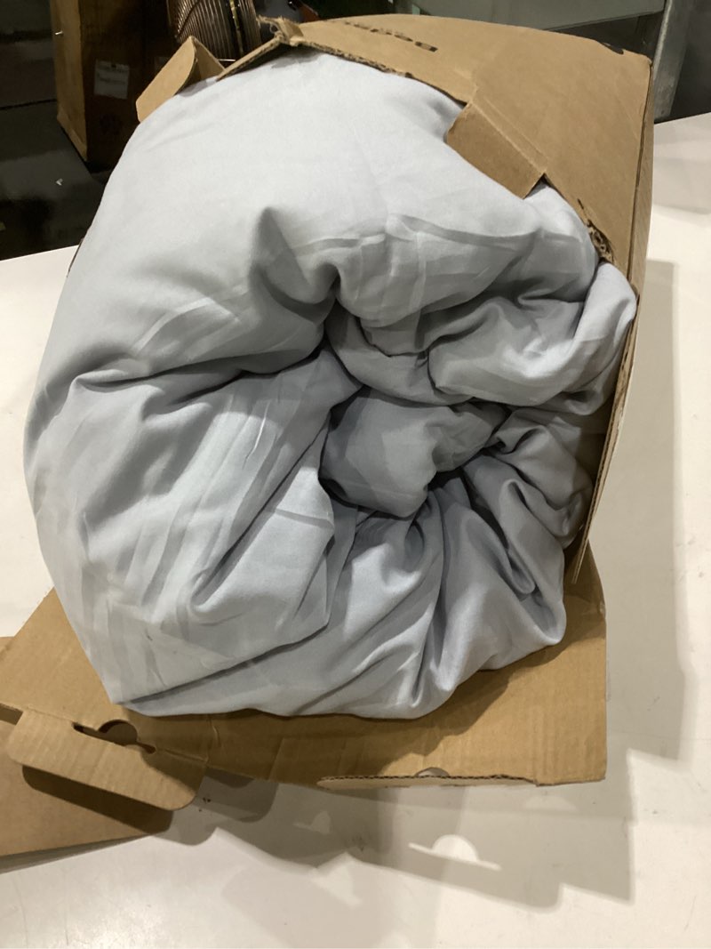 Condition photo showing As Is for bedsure queen comforter set, beige soft prewashed bedding for all seasons, 3 pieces gentlesoft™ bed set, 1 lightweight comforter (90\"x90\") and 2 pillowcases (20\"x26\") queen(90\"x90\") 01 - beige, similar to stock photo, gray