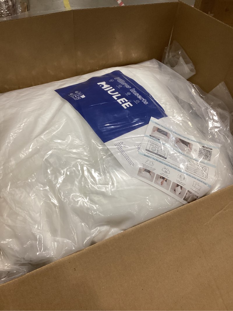 Condition photo showing Good Condition for miulee throw pillows inserts, pack of 2 18x18 inch 100% virgin fiber filling bed couch pillows