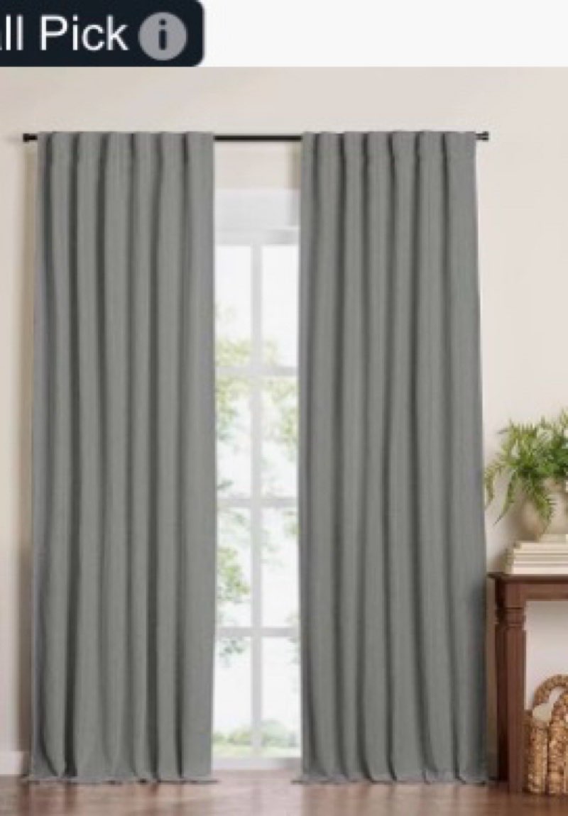 elrene home fashions harrow solid texture blackout single window curtain panel, 52"x95", dark gray