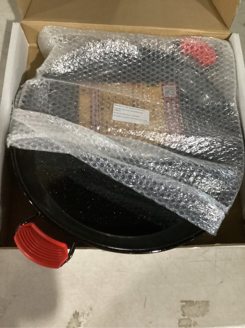 Condition photo showing Good Condition for Paella Pan – Enamelled, No-Rust Steel Skillet for Propane & Gas Burners – Easy-to-Clean Pan for Indoor & Outdoor Cooking – Cacerola Paellera Sarten – 17 Inch, for 10 Servings