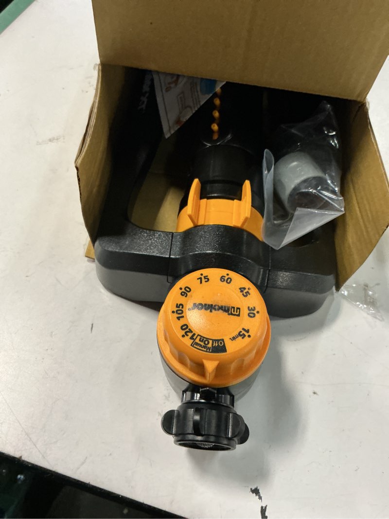 Condition photo showing Good Condition for melnor 65133amz xt turbo oscillating sprinkler w/timer, 4,000 sq. ft., quick connect bundle, 2-way adjustable, black, yellow 2-way adjustable with timer