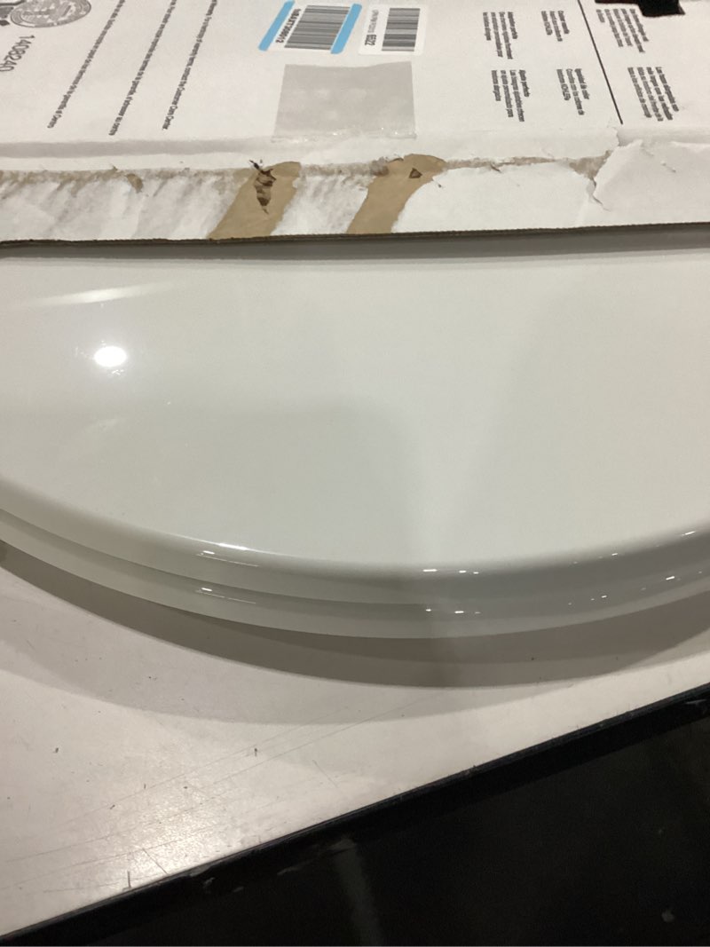 Condition photo showing Good Condition for Kohler K-20110-0 Brevia Elongated Toilet Seat with Grip-Tight Bumpers, Quiet-Close Seat, Quick-Attach Hardware, White