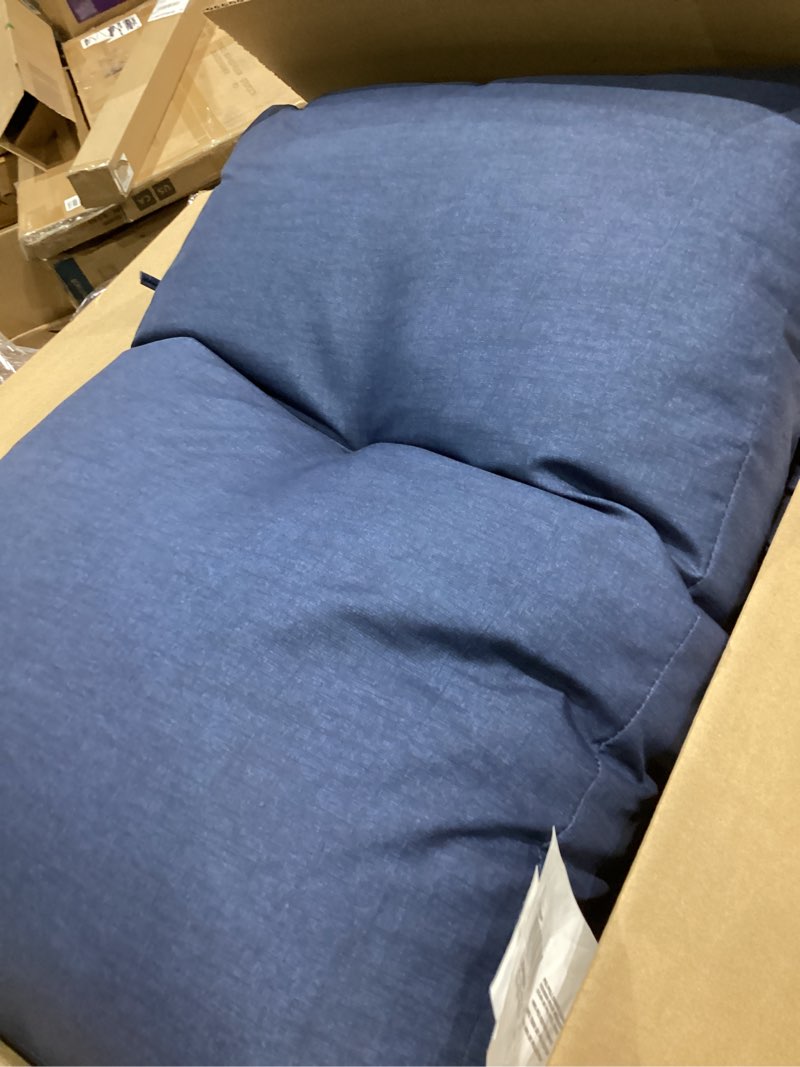 Condition photo showing Good Condition for arden outdoor plush modern tufted chaise cushion, 76 x 22, rain-proof, fade resistant, tufted cushion for chaise lounger sapphire blue leala