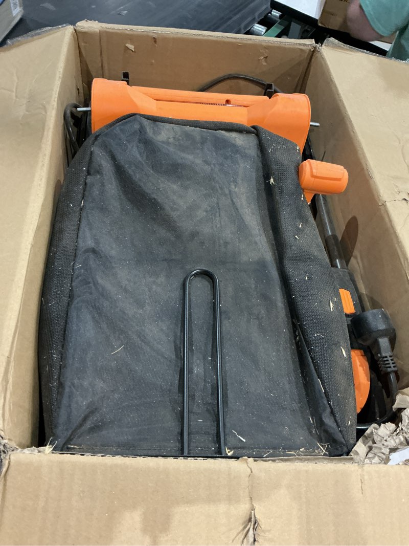 Condition photo showing As Is for lawnmaster meb1114k electric corded lawn mower 15-inch 11amp
