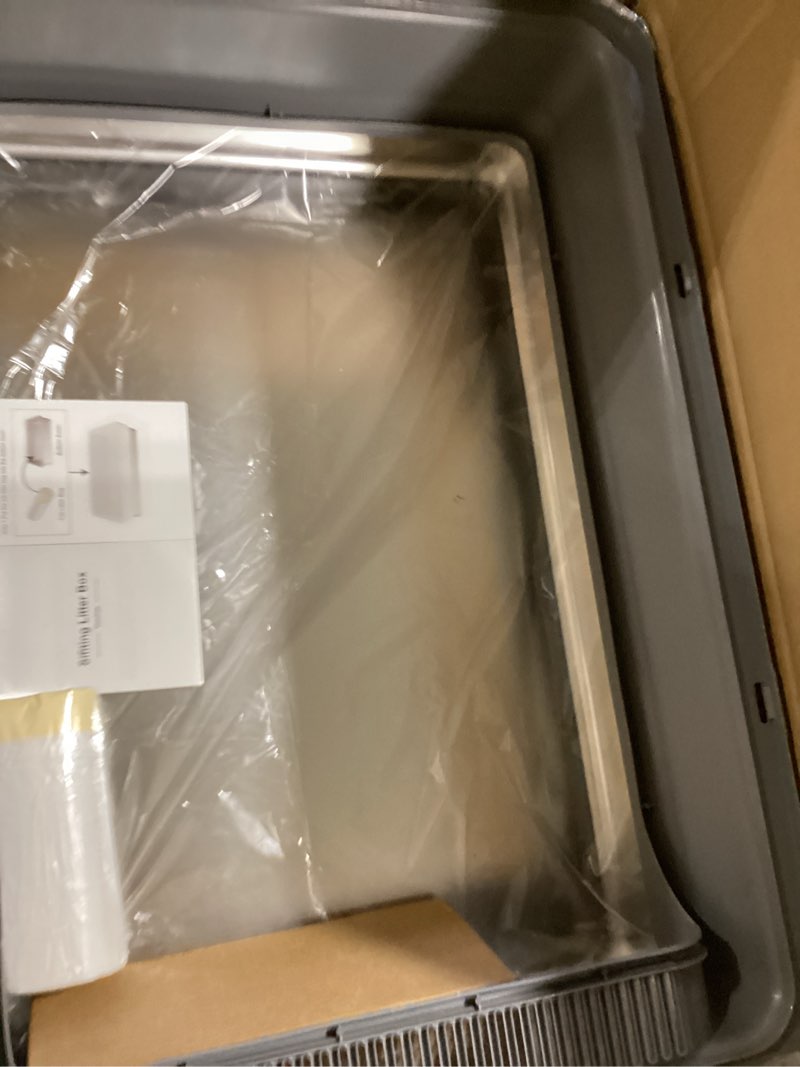 Condition photo showing Good Condition for xxxl stainless steel sifting litter box with lid, 28'' l × 20'' w extra large sifting cat litter box for pine pellets & big cats & multiple cats, metal pellet sifter litter pan system for odor control xxxl:28''x20''x10''