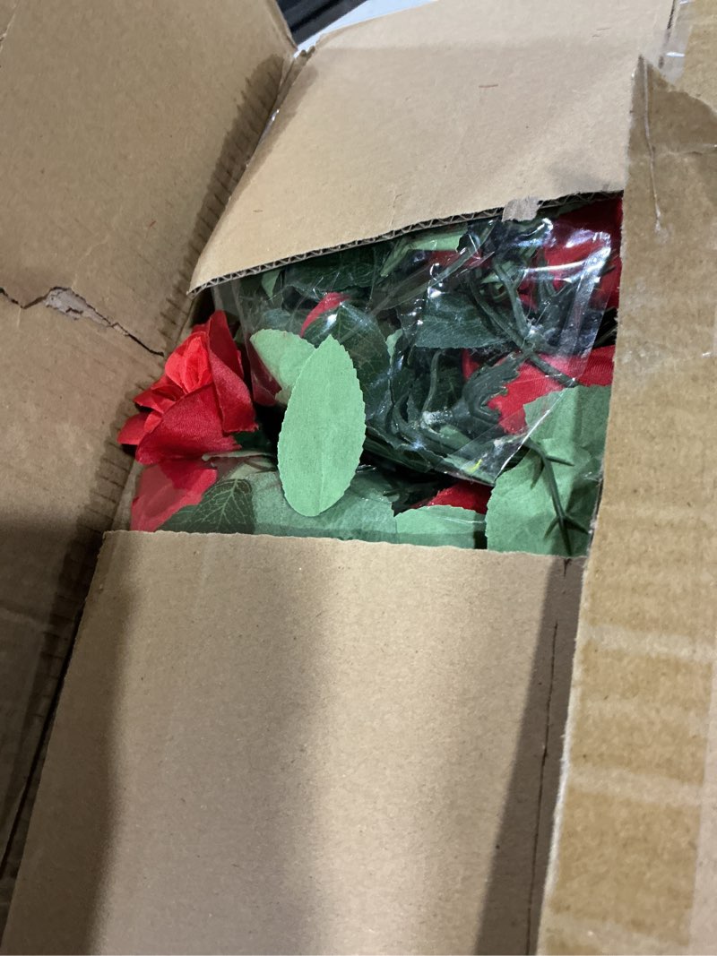 Condition photo showing Good Condition for aneco 12 pack 96 ft red flower artificial rose vines roses fake vine flowers plants party supplies for holiday wedding garden craft art decoration red 12