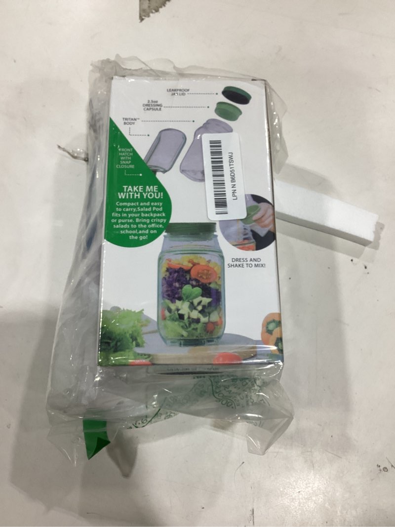 Condition photo showing Good Condition for 2026 New Salad Jar with Side Opening Leakproof Mason Jar Salad Container with Side Opening Dishwasher Safe Salad Container for Lunch On the Go Salad Jar for On-the-Go Meals (Green version, 1PC) Green version 1PC