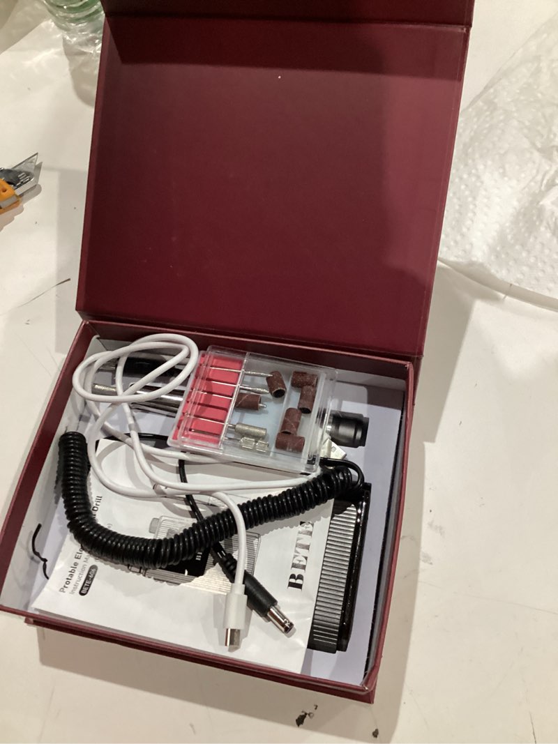 Condition photo showing Good Condition for BETE Professional Nail Drill, 40000 RPM Cordless Electric Nail File Kit with 6 Bits, Rechargeable Efile for Acrylic Gel Nails Polishing, Manicure Tools for Salon Home Use, Black