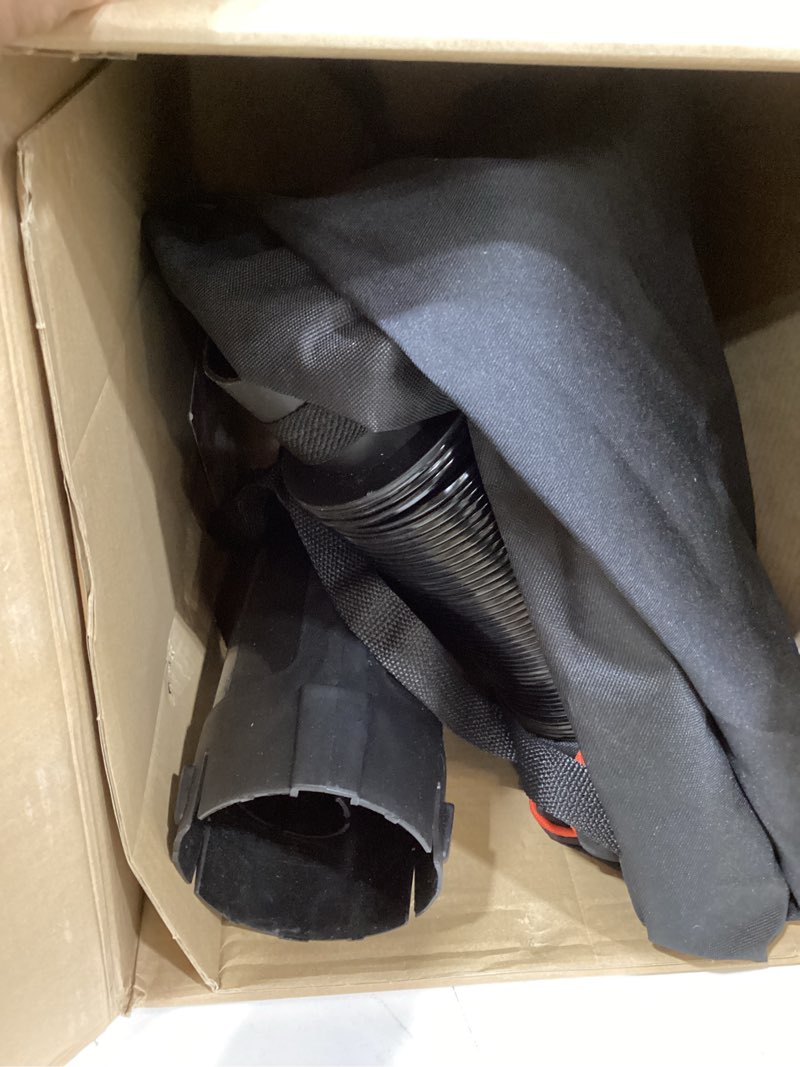 Condition photo showing As Is for black+decker leaf blower, leaf vacuum and mulcher 3 in 1, backpack blowers for lawn care,250 mph airflow, 400 cfm delivery power, reusable bag included, corded (bebl7000)