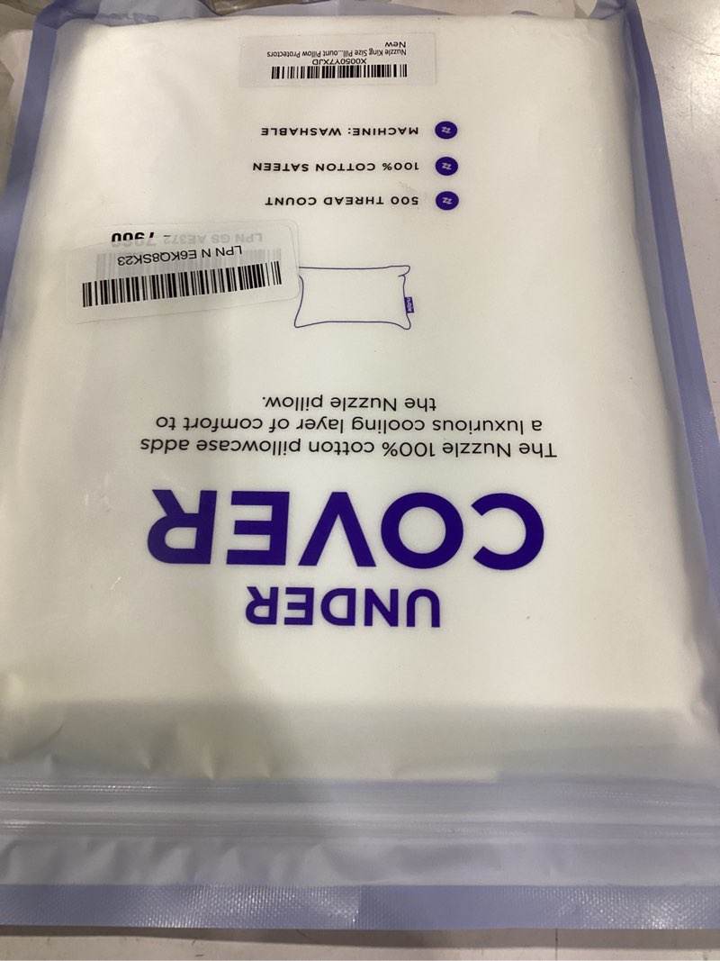 Condition photo showing Good Condition for nuzzle king pillow cases set of 2, 100% cotton pillowcases with envelope closure, pillow covers with 500 thread count, hotel quality, soft and breathable, white(pillows not included) white 2 pc king pillowcases