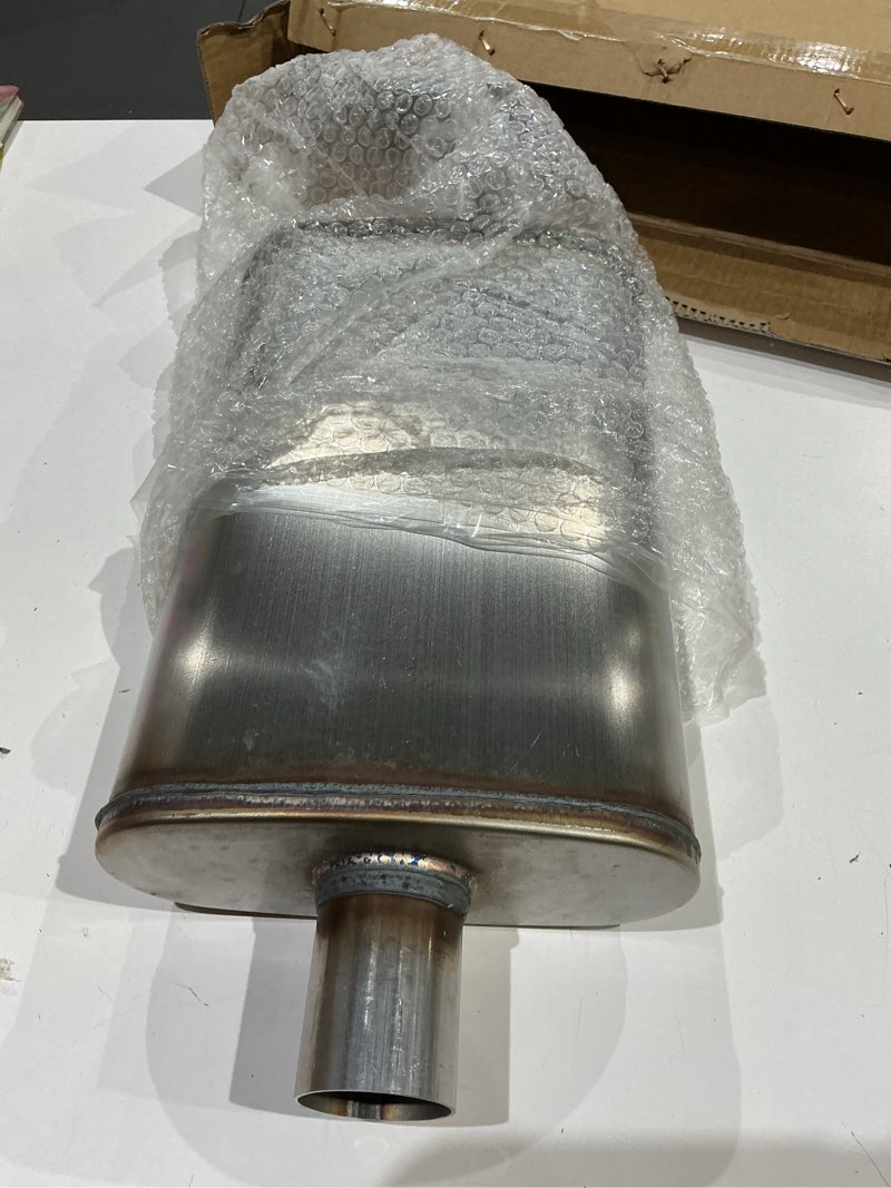 Condition photo showing Good Condition for lcgp 2 inch universal muffler, performance chamber exhaust muffler, 2" center in/out, 20" overall length straight-through performance with stainless steel muffler for truck, cars(2''inlet/outlet)
