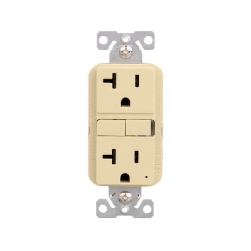 Condition photo showing As Is for eaton 20 -amp 125-volt tamper resistant gfci residential decorator outlet receptacles , ivory