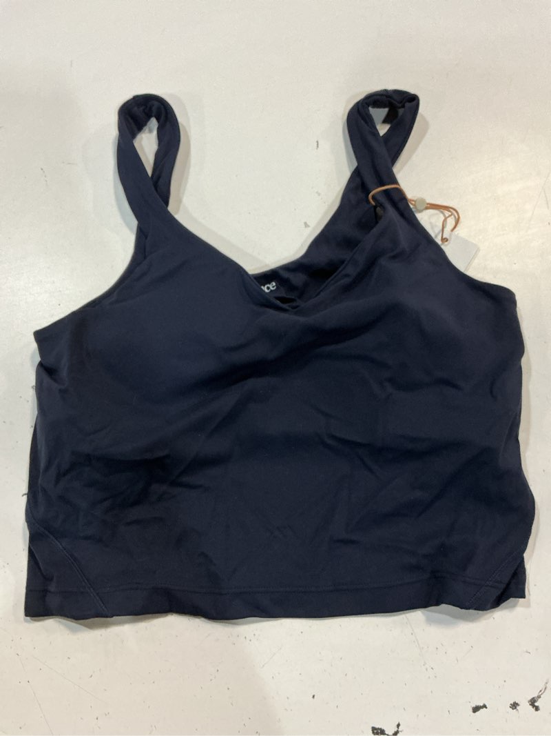 Condition photo showing Good Condition for ultra-form v-neck cropped tank, m, deep navy