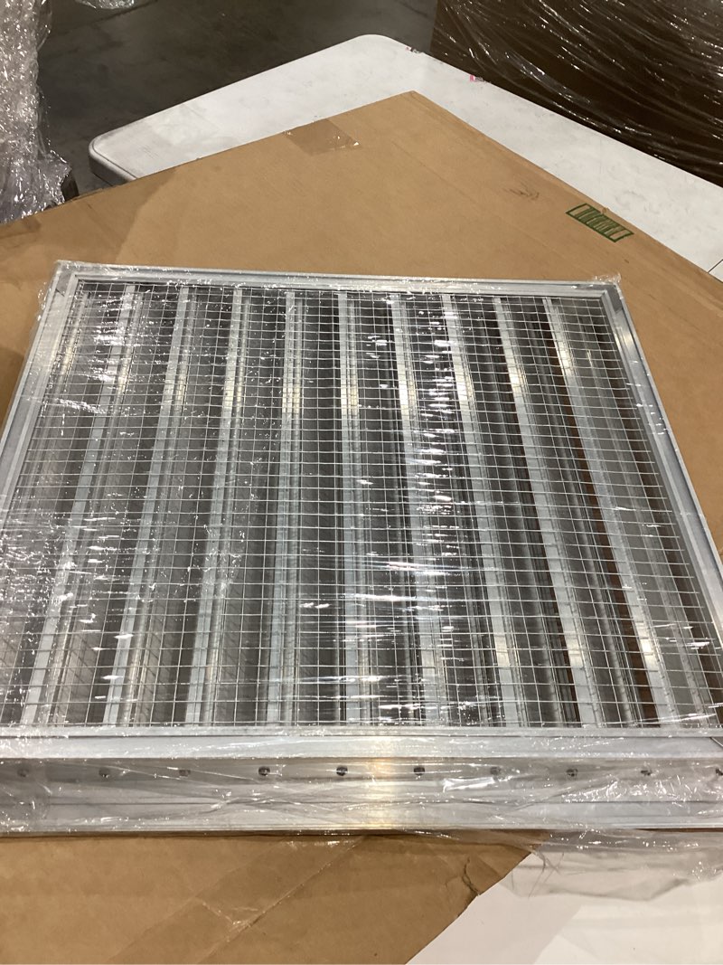 Condition photo showing Good Condition for hvac premium 20"w x 24"h aluminum exterior gable louver vent for walls & crawlspace - weather-resistant air grille with screen mesh - [outer dimensions 21.75"w x 25.75"h] 20 x 24 aluminum