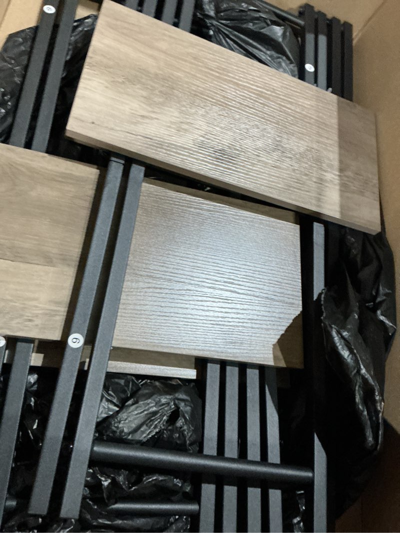 Condition photo showing Good Condition for m optimized 2pcs folding tv tray table, tv dinner snack table, industrial end table with wood top, eating trays table for living room