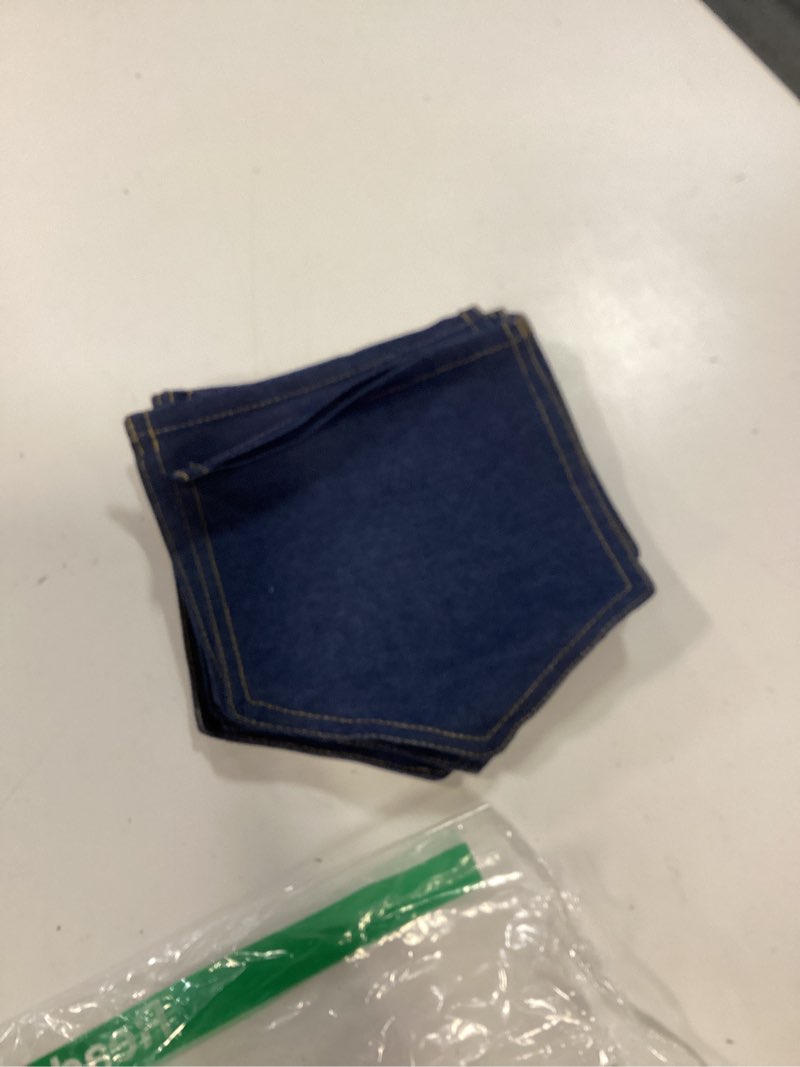 Condition photo showing As Is for havawish 12 pcs denim pocket cutlery napkins holders a blue jean baby shower decorations 6" x 7" dark blue jean pockets favor bags for baby shower cowboy party wedding supplies