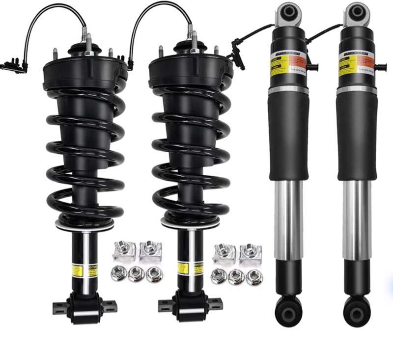2015-2020 Yukon Denali Front Magnetic Struts and Rear Air Shocks 4pcs Kit Fit for Cadillac Escalade Chevrolet Suburban Tahoe GMC 84176631 84176675