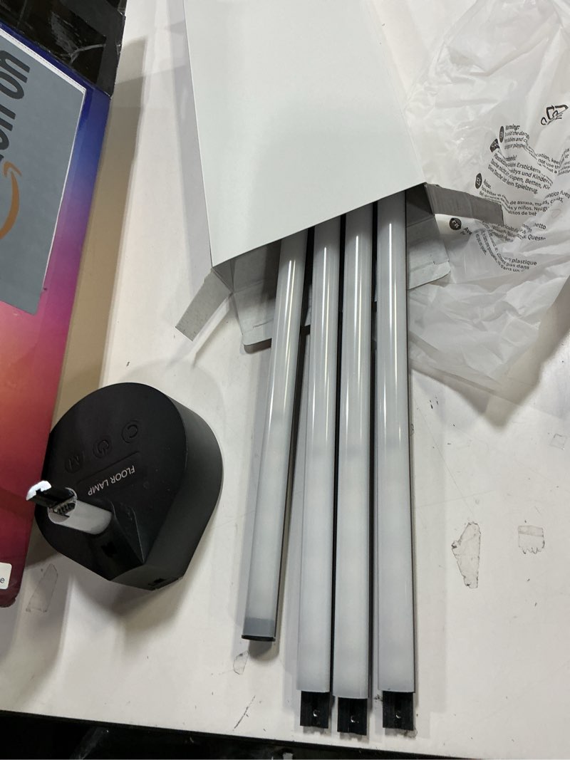 Condition photo showing As Is for Govee RGBIC Floor Lamp Basic, LED Corner Lamp Compatible with SmartThings, Alexa, and Matter, Smart Modern Floor Lamp with Music Sync and 16 Million DIY Colors, Standing Lamp for Bedroom Living Room