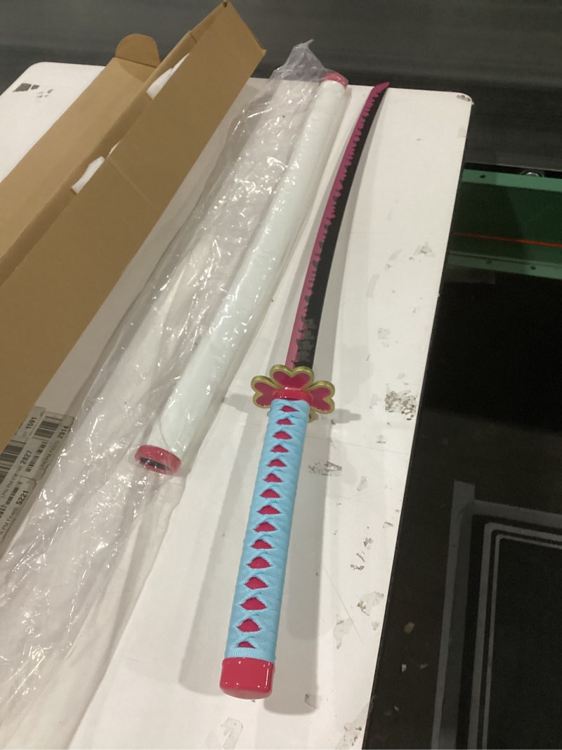 Condition photo showing New/Like New for Sword Valley Demon Series Anime Sword - Slayers Katana?40.9" Length?Anime Original Texture Carbon Steel Blade Carving Symbol?Non-Slip Grip?for Cosplay & Display Kanroji Mitsuri