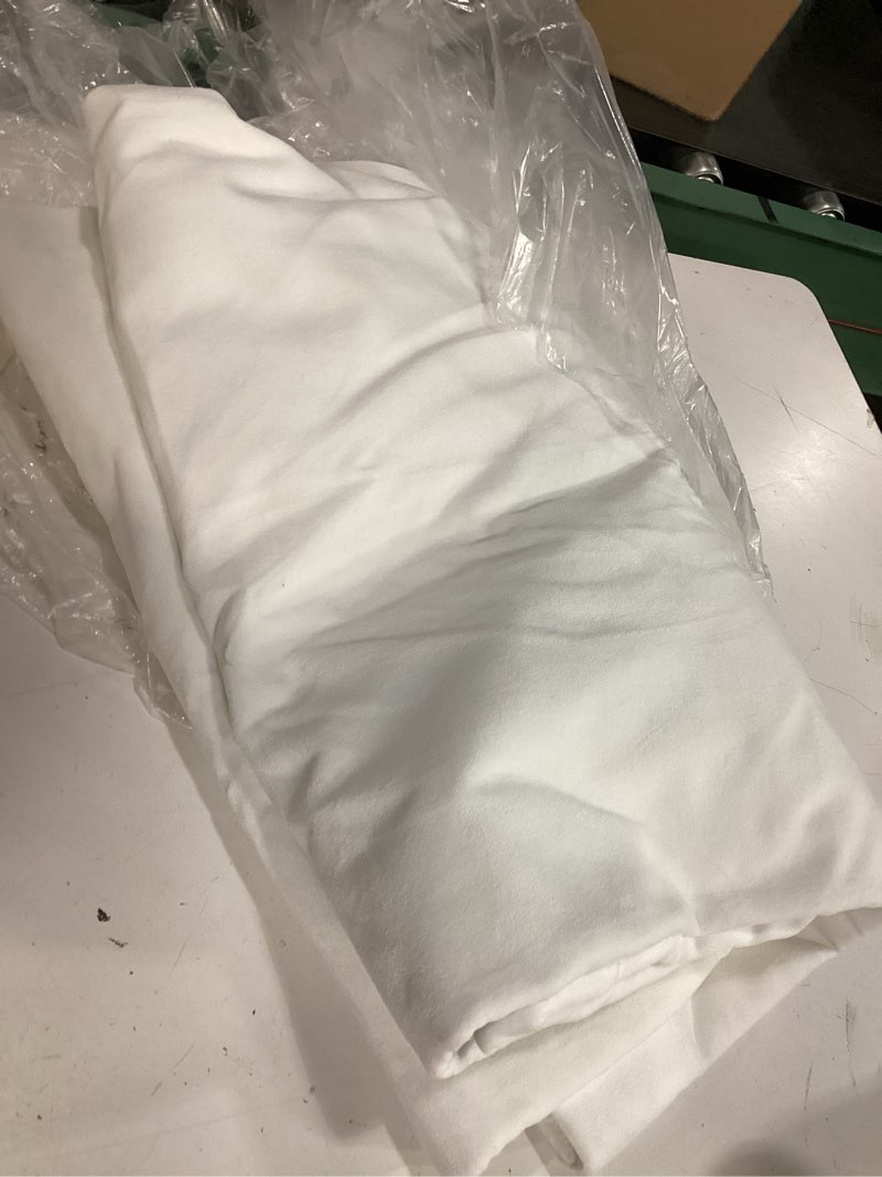 Condition photo showing As Is for curtains 48 in x96 in  inches long 2 panels  white (quince)