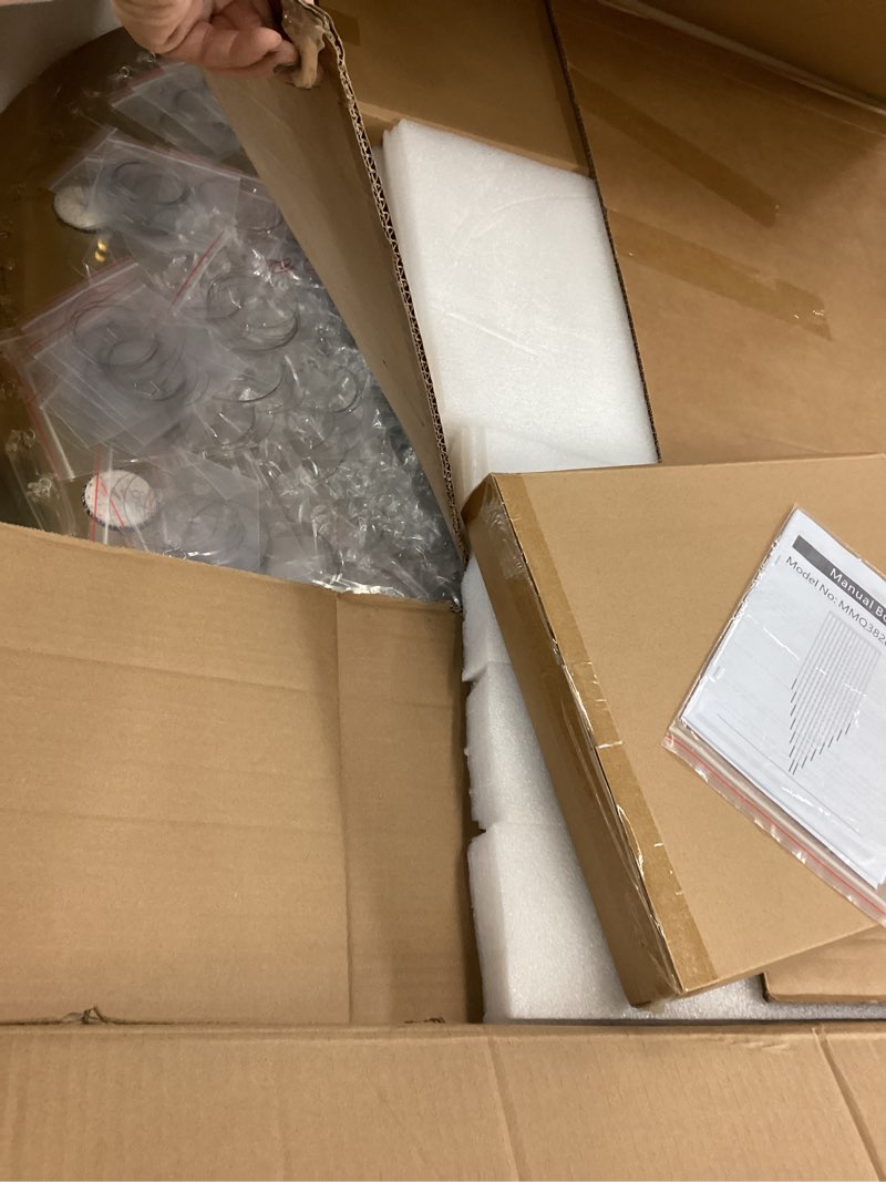 Condition photo showing New/Like New for HAIXIANG W40 x H120 Glam Chandelier with LED Bulbs Crystal Raindrop High Ceiling Pendant Light 