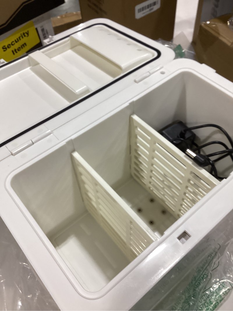 Condition photo showing Good Condition for mini fridge for bedroom, 6l/8 cans skincare fridge portable small refrigerator, cooler and warmer compact refrigerator for skin care makeup, office dorm and car, includes home plug & 12v car charger