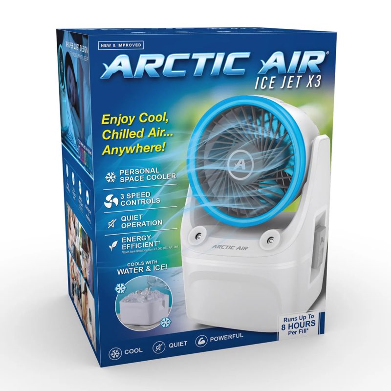arctic air ice jet x3 150 sq ft 3 speed portable air conditioner and cooler